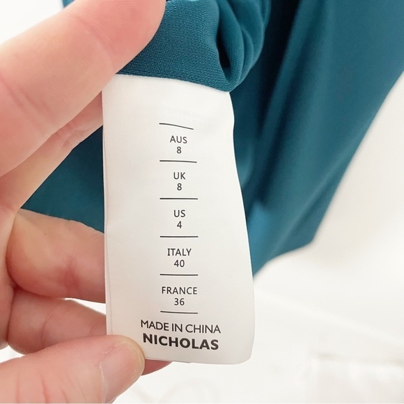 Nicholas Chloe Stretch Jersey One Shoulder Midi Dress Blue Cocktail Formal Party - Picture 9 of 10